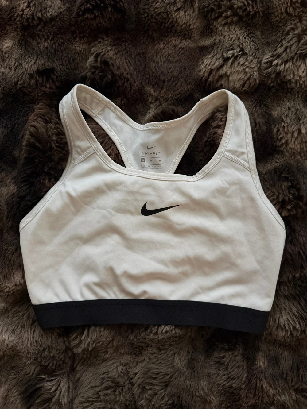 Nike White Racerback Dri-FIT Sports Bra